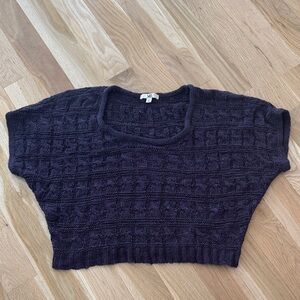 Ya Los Angeles Dark Knit V-Neck Sweater Boho Glam